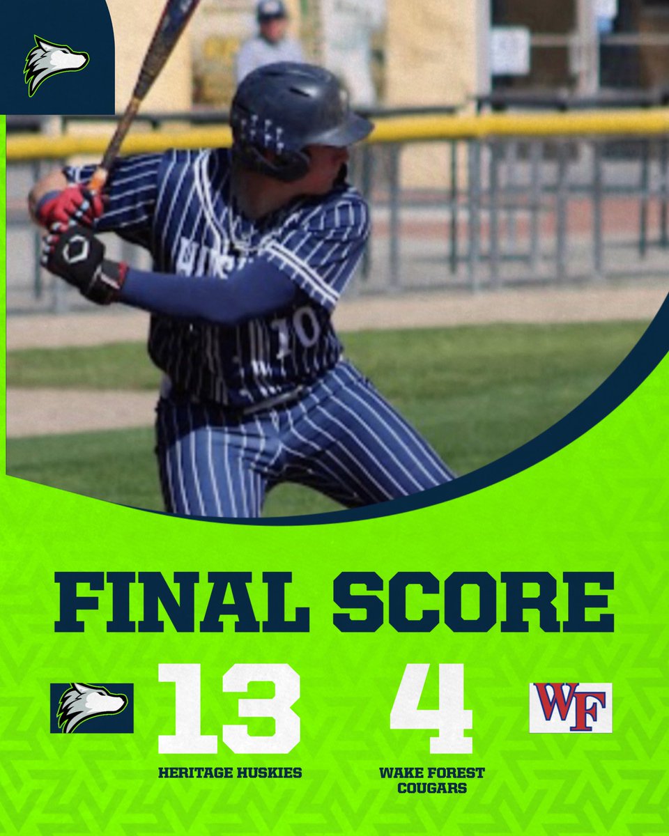 HHSHuskiesbb's tweet photo. HUSKIES VICTORIOUS AT WAKE FOREST TONIGHT!  JACK MERRELL 3-4 2HR 7 RBI; TYLER ABBE 3-4 2B RBI; DANNY ALDRIDGE 1-1; ANDREW KILGORE and DREW BRIGANTI W/ a 2B; WILLIAM LEAHY 4IP 2H 4K; HOLDEN KAFES 3IP 0H 0R 2K.
#ROLLSKIES https://t.co/rMTILayQbf