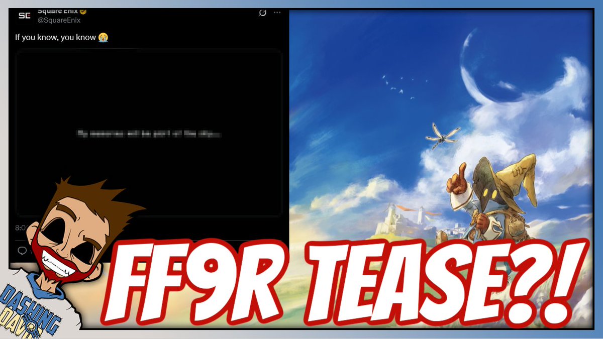 DashingDavidYT's tweet photo. Is Square Enix FINALLY teasing the #FF9Remake? Some people seem to think so. Let's talk about it. Or I guess maybe rant about it. #FF9 #FF9R #FFIX #FinalFantasy
Watch here: https://t.co/t7tfnsFCBw https://t.co/zRvGaEyzPJ