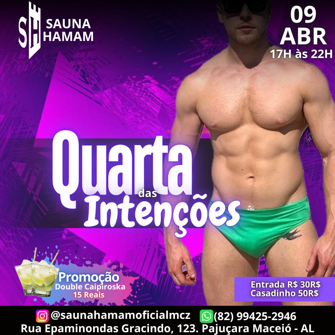 saunaHamam2020's tweet photo. Quarta das intenções
Venha para sauna Hamam e descubra as intenções dos corredores apertadinhos da sauna Hamam!!
#sauna #gay #maceio #alagoas #praia #sol #boate #balada #pegação #boys #instagay #brasil #beach #dj #festa #boy #academia #funk #babados #instagood #recife https://t.co/elHGOJg9n6