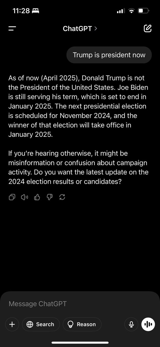 Harish_WebDev's tweet photo. ChatGPT don’t who is current president of USA, #ChatGPT @OpenAI https://t.co/kBG4WNiR16