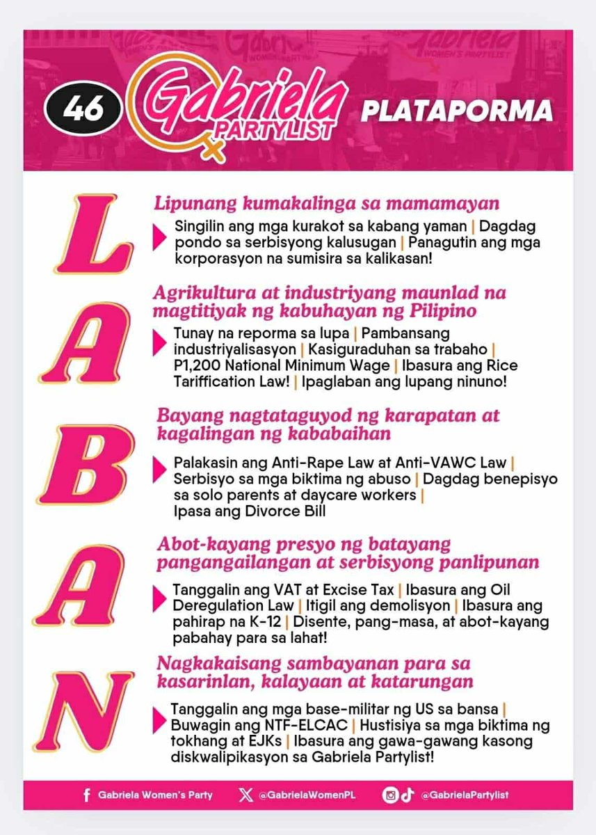 TARAsasenado's tweet photo. Si Ka Ronnel, Ka Daning at ang Gabriela partylist ang isa sa mga progresibong kandidato lalo na usaping SOGIE Bill at Same-sex union 🌈! Ang kasama nating titindig at isusulong ang karapatan ng komunidad ng LGBTQ+. https://t.co/6Y2C4dDWyP