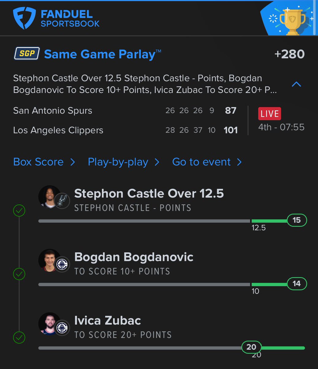 TonyShnow's tweet photo. WORKED LATE TODAY, SO NOT TOO MANY 💣’s. WAS ABLE TO GET THESE LIVE PLAYS LOCKED IN FOR GREEN. 

#FANDUEL #SGP #NBA 
#ClipperNation #PorVida https://t.co/iSFxk1DdKM