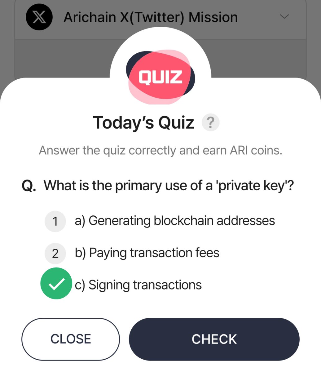 💥 AriWallet Quiz Answer !
🗓️ Date : 09 APRIL 2025

✅ Answer :  (3)
🎁 Reward : 30 ARI

Xenea Wallet Quiz Answer !
🗓️09.04.2025

✅ Answer :  (3)
☑️ Daily Check in 
✅ Daily Quiz 

Like 👍&amp; Retweet 🔁
Follow <a href="/lohn_Gee/">Lohn</a>