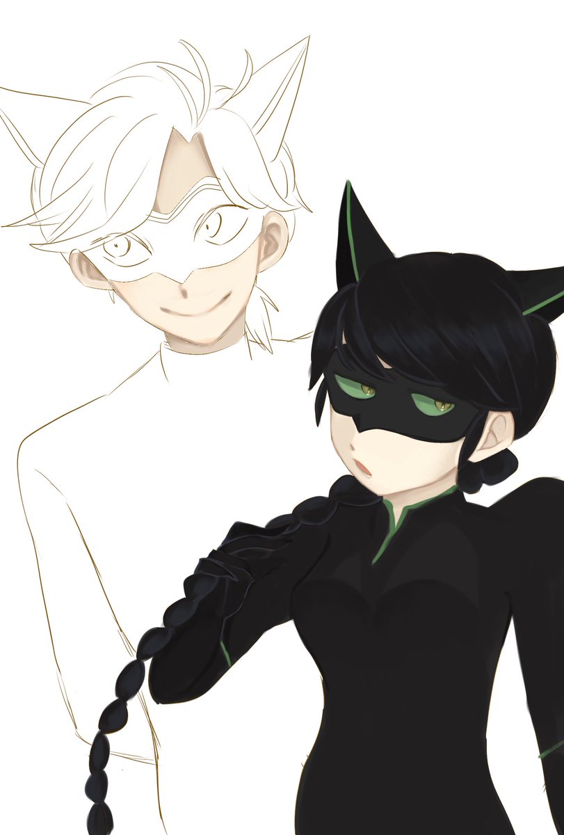 厚塗り断念した🐈‍⬛ちゃん達
#ミラキュラス #MiraculousLadybug