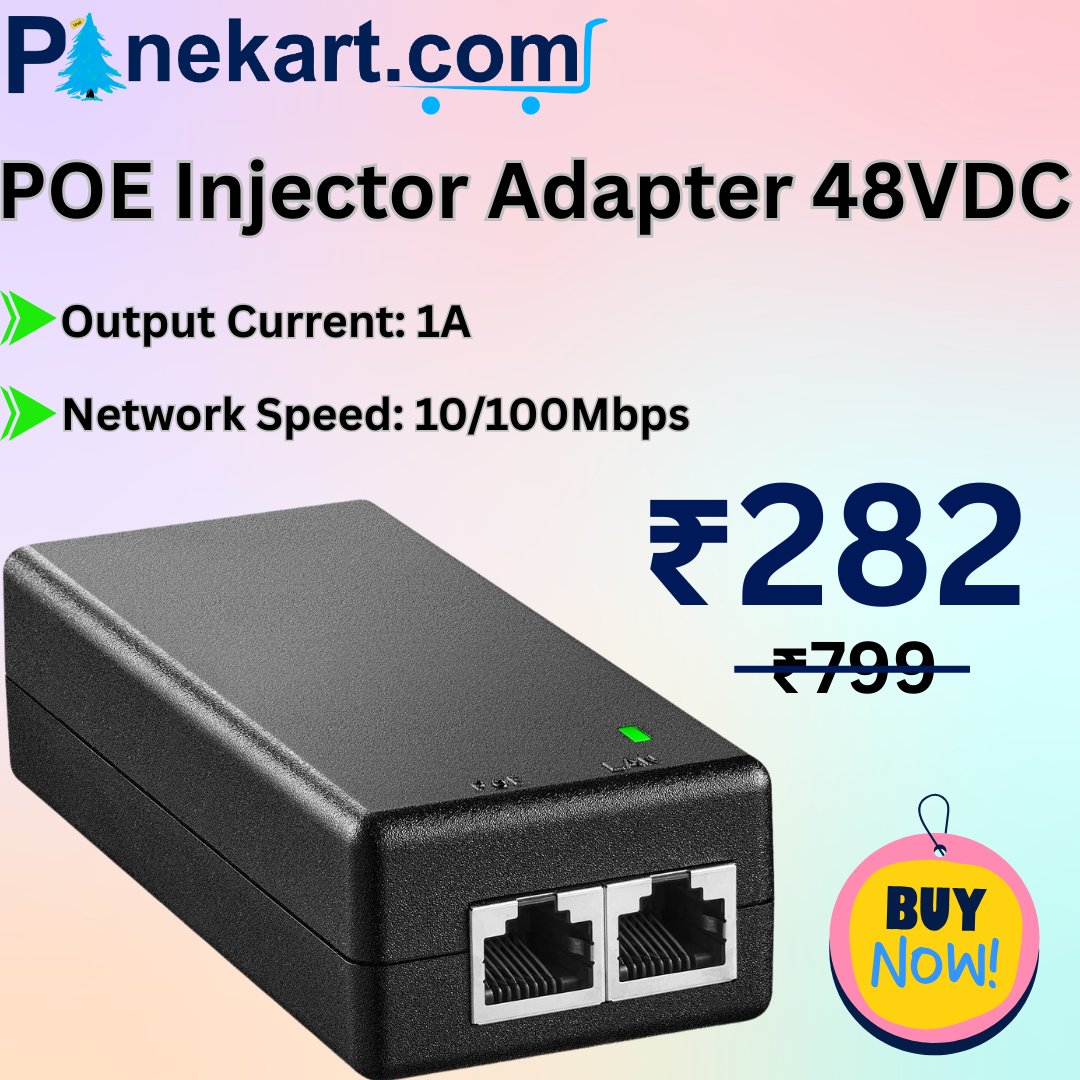 PineKart's tweet image. PoE Injector Adapter 48VDC To 1AMP with Dual LAN Ports Ethernet Adaptor, CCTV Camera Adapter 
Click to buy now- shorturl.at/q8VLL 
#PoEInjector
#EthernetAdapter
#PowerOverEthernet
#48VPoE
#CCTVAdapter
#NetworkDevice
#LANAdapter
#TechAccessories
#GadgetGear