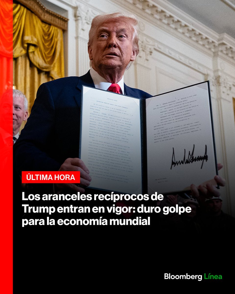 #ÚltimaHoraBL | Es oficial: Los llamados aranceles recíprocos del presidente Donald Trump ya están en vigor.

Conoce más detalles: bit.ly/3En0fST

📸: Al Drago/Bloomberg