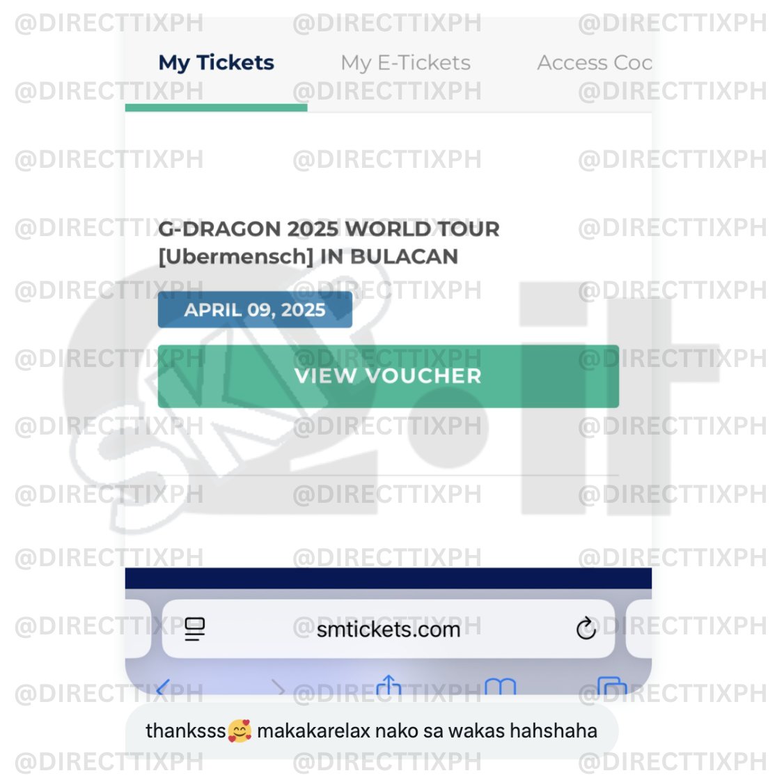 DirectTixPH's tweet photo. G-DRAGON 2025 WORLD TOUR [Übermensch] IN BULACAN GENERAL SALE #DirectTicketsPH_proofs #GDRAGONinBULACAN https://t.co/E7ue4unQTs