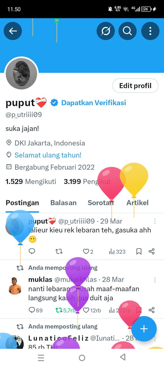 Hbd for mee 🎉 , gak kerasa udah 22 tahun aja