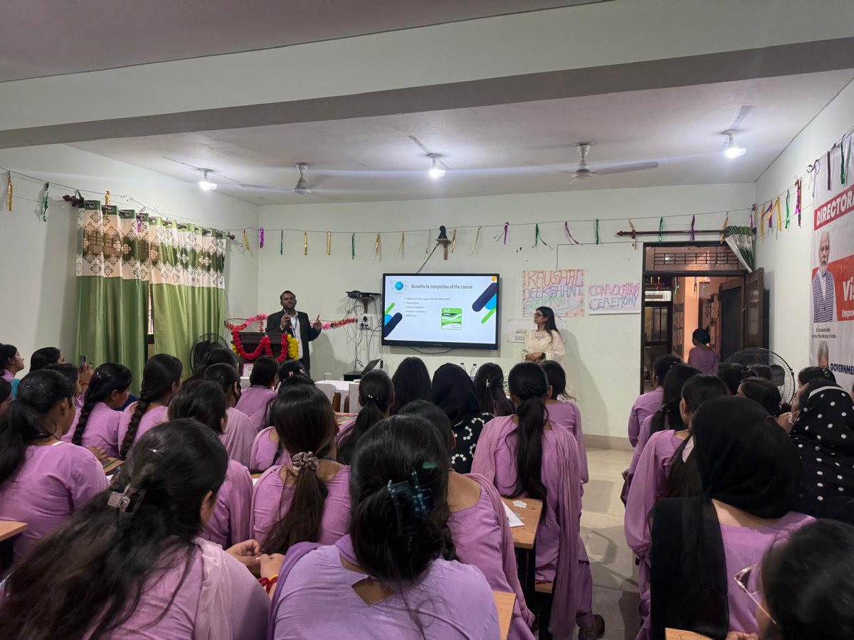 directorskilljk's tweet photo. Director, Skill Development J&amp;K inaugurated the training sessions in the courses viz Artificial Intelligence, Data Fundamentals, Cloud Computing and Cyber security conducted at Govt. Women ITI, Jammu in collaboration with NIIT Foundation, New Delhi on 8th of April 2025 https://t.co/6CkgZwsGyD