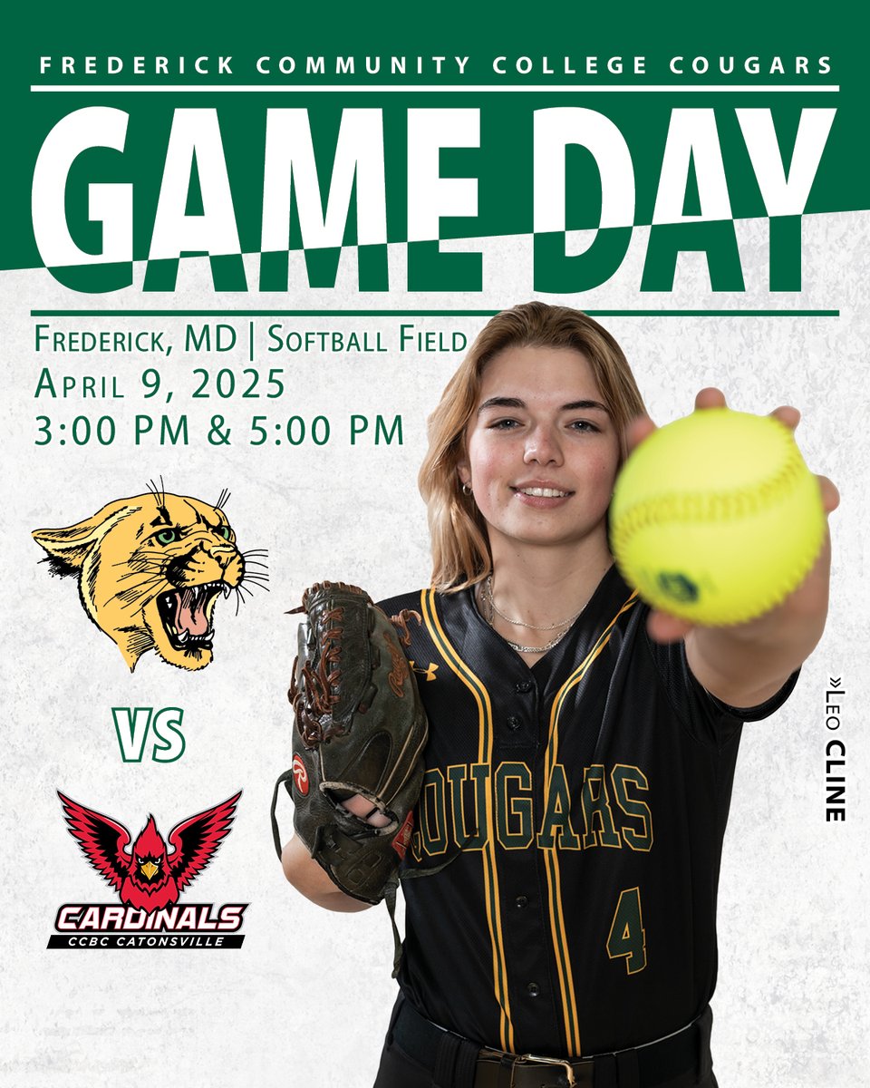 Frederick Community College Cougars (@fcc_cougars) on Twitter photo GAME DAY π₯ #FCC_Cougars softball will host CCBC Catonsville Cardinals in a DH starting at 3:00 PM at the Frederick CC Softball Field! #GoCougars
π: Frederick, MD
π
: 4/9/2025
β°: 3:00 PM & 5:00 PM
G1 π: fccathletics.com/sports/sball/2β¦
G2 π: fccathletics.com/sports/sball/2β¦
πΊ: No Live Stream GAME DAY π₯ #FCC_Cougars softball will host CCBC Catonsville Cardinals in a DH starting at 3:00 PM at the Frederick CC Softball Field! #GoCougars
π: Frederick, MD
π
: 4/9/2025
β°: 3:00 PM & 5:00 PM
G1 π: fccathletics.com/sports/sball/2β¦
G2 π: fccathletics.com/sports/sball/2β¦
πΊ: No Live Stream