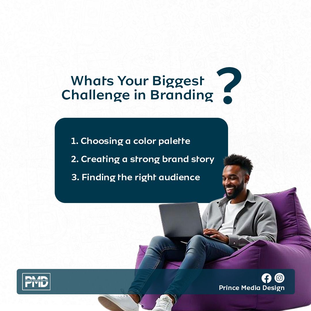 PrinceAtem2's tweet photo. What’s your biggest challenge in branding?
1️⃣ Choosing a color palette
2️⃣ Creating a strong brand story
3️⃣ Finding the right audience
Vote below! 👇 #EntrepreneurTips #Branding https://t.co/YJmx7JF0aV