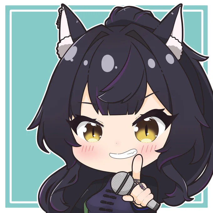 【1人目】 伏見野うた様スタンプ風イラスト企画に応募ありがとうございます!歌って客席にキメ顔で指を指してる風に描きました気に入ってもらえたら嬉しいですあと数人描こうかと思うのですがちょっと考えます!#伏見野うた 
