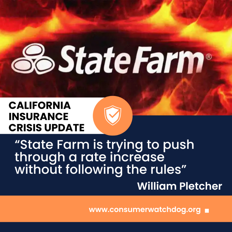 Consumer Watchdog (@consumerwd) on Twitter photo State Farm’s Emergency Rate Hike is Not Justified
“Californians deserve transparency and accountability in rate-setting. The record doesn’t support this rate hike. And it shouldn’t move forward.” William Pletcher, Consumer Watchdog’s lead attorney
consumerwatchdog.org/in-the-courtro… State Farm’s Emergency Rate Hike is Not Justified
“Californians deserve transparency and accountability in rate-setting. The record doesn’t support this rate hike. And it shouldn’t move forward.” William Pletcher, Consumer Watchdog’s lead attorney
consumerwatchdog.org/in-the-courtro…