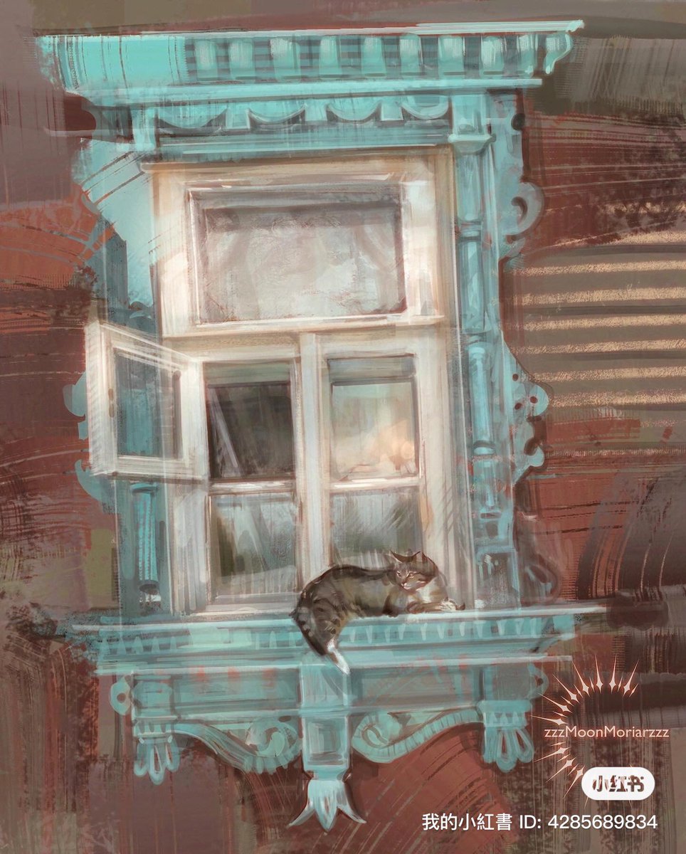 ztmiz's tweet photo. First piece for #PleinAirpril 🌞
A turquoise window, some soft light, and one wise little cat.
A photo study, reference found on Pinterest
#pleinairpainting #catdrawing #digitalart #artchallenge @WarriorPainters https://t.co/HiBeE9QhX9