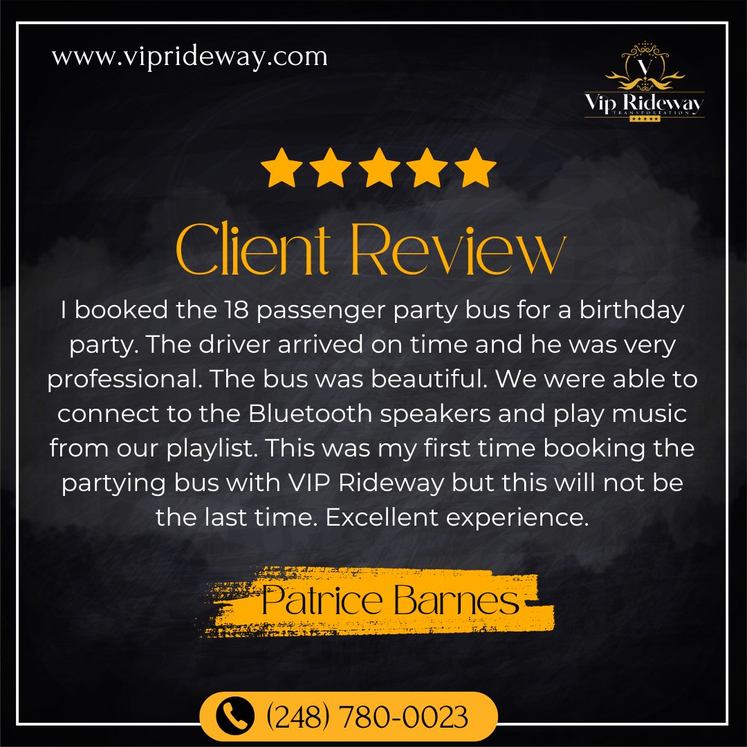 viprideway's tweet image. Review

Read more g.co/kgs/m8HjT2a

#VIPRideway #PartyBusExperience #BirthdayPartyBus #LuxuryPartyBus #DetroitPartyBus #PartyOnWheels #VIPTransportation #UnforgettableRide