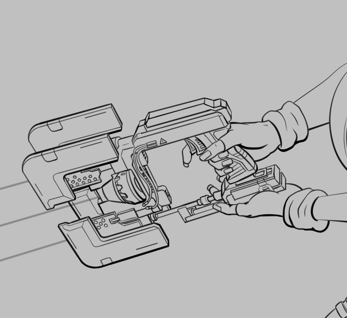 Hoo boy, even with a rough 3d model to go off of, drawing the plasma cutter was a doozy..