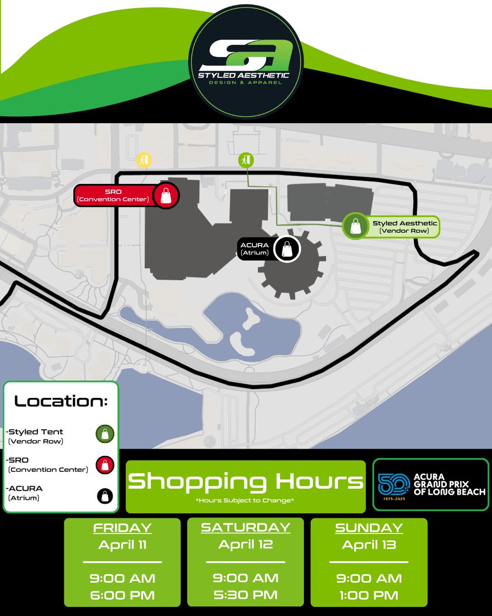 Styled Aesthetic (@styledaesthetic) on Twitter photo Styled Aesthetic is at <a href="/GPLongBeach/">Acura Grand Prix of Long Beach</a> this race weekend!
We will be setup in 3 different locations.
Find Us Here: tr.ee/IMSA-Track-Map
Shop Online Here: tr.ee/Styled-Store
#StyledAesthetic #IMSA #thestyledgarage #longbeachgrandprix2025 #GTLongBeach #gplb Styled Aesthetic is at <a href="/GPLongBeach/">Acura Grand Prix of Long Beach</a> this race weekend!
We will be setup in 3 different locations.
Find Us Here: tr.ee/IMSA-Track-Map
Shop Online Here: tr.ee/Styled-Store
#StyledAesthetic #IMSA #thestyledgarage #longbeachgrandprix2025 #GTLongBeach #gplb