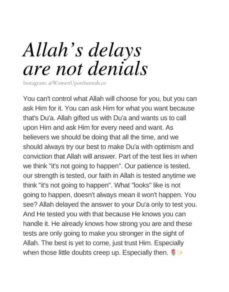 Allah’s delay are not denials