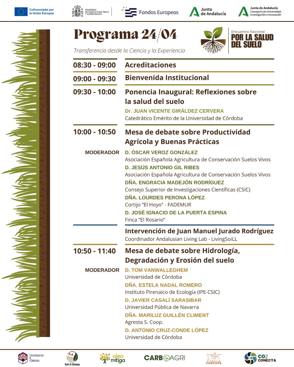 SaludSuelo's tweet image. 🌱 ¡Seguimos preparando el Encuentro Nacional por la Salud del Suelo! 🌍
Ya conoces la fecha, el lugar y el propósito…
📣 ¡Hoy te presentamos a los ponentes que protagonizarán nuestras mesas de debate! 👇