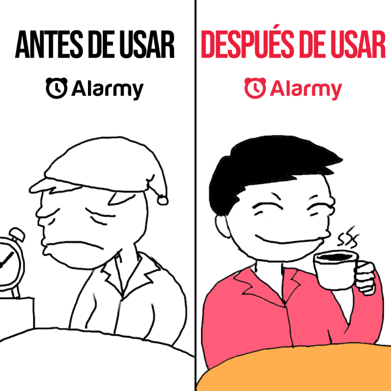alarmy_global's tweet photo. ¡Eh, dormilones!  
¡Una app LOQUÍSIMA que te despierta sí o sí!  
Las alarmas normales fallan. Alarmy nunca falla.
