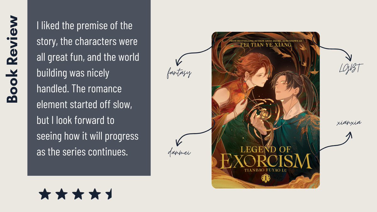 #bookreview: Legend of Exorcism by Fei Tian Ye Xiang (danmei/BL fantasy): nickijmarkus.blogspot.com/2025/04/book-r…