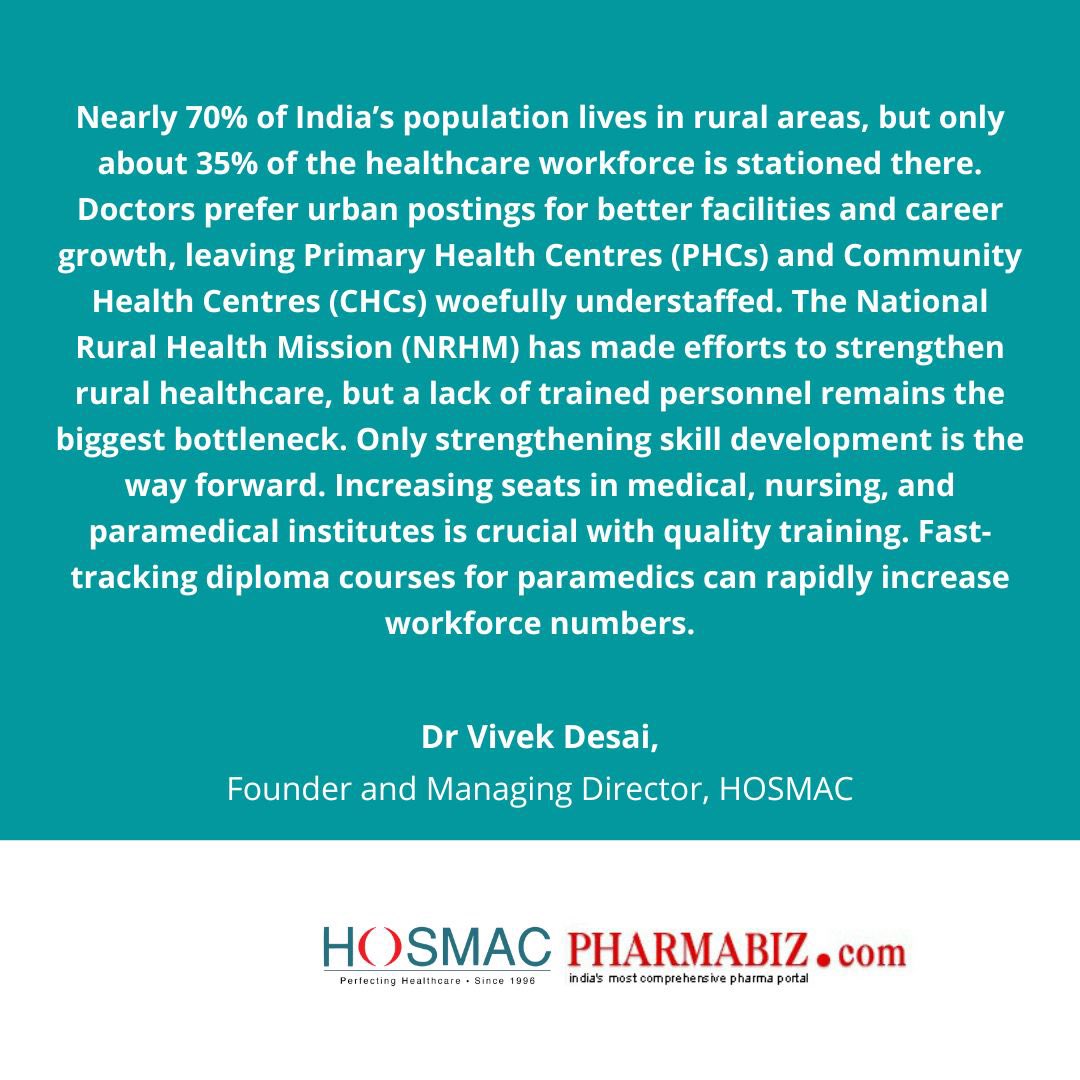 India’s healthcare crisis isn’t about buildings—it’s about people. Dr. Vivek Desai of HOSMAC calls for urgent investment in training doctors, nurses &amp; paramedics to bridge the rural-urban gap. 

#HealthcareIndia #SkillDevelopment #HOSMAC #MedicalWorkforce #healthcare