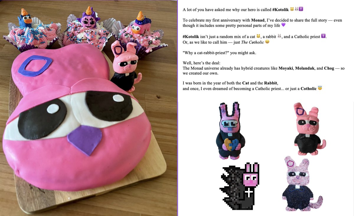 nas91110's tweet photo. A lot of you have asked me why our hero is called #Kotolik 🐱🐰✝️

To celebrate my first anniversary with Monad, I’ve decided to share the full story - even though it includes some pretty personal parts of my life 💜

@monad_xyz #Monanimals @MonadUkrainads https://t.co/AaFvuZEde3