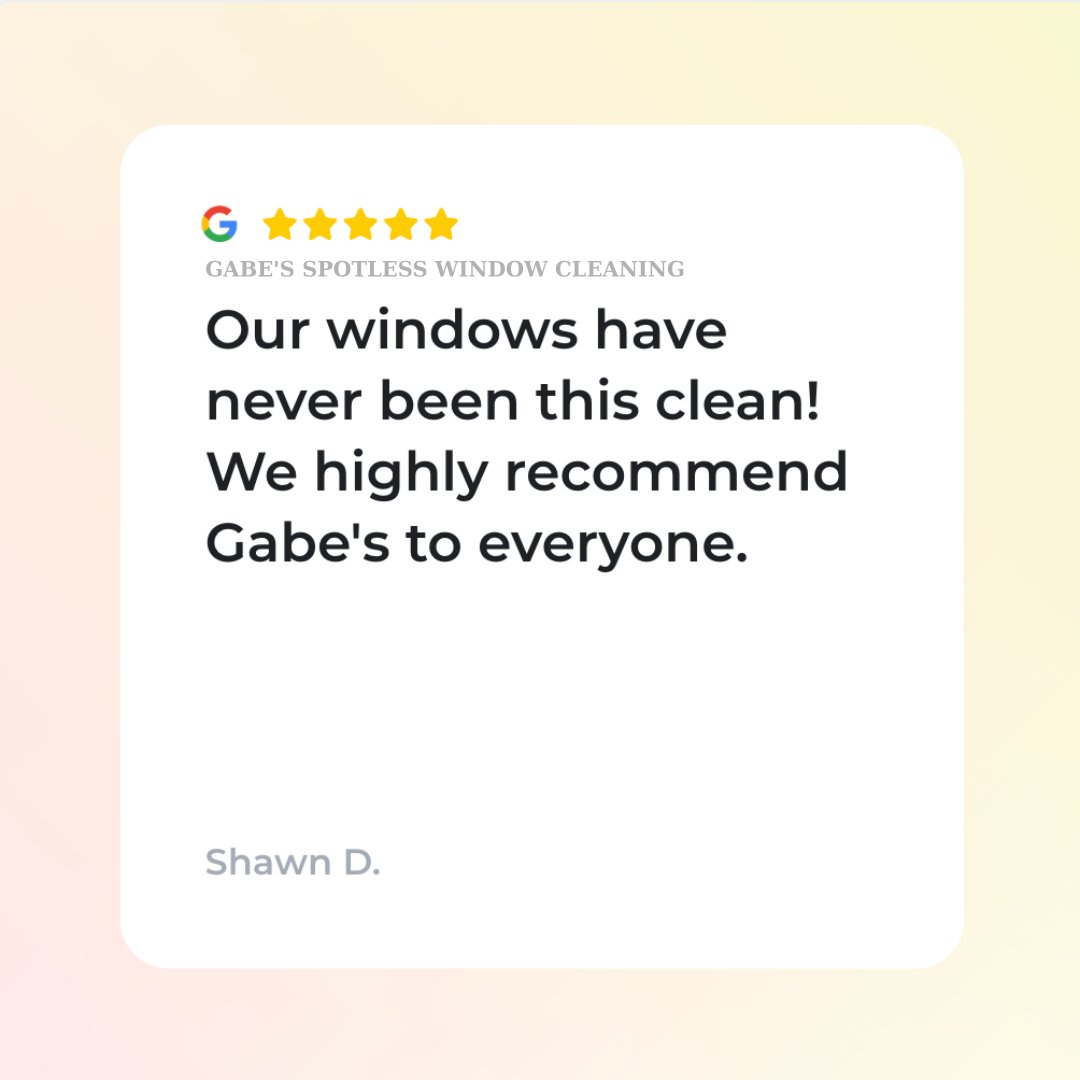Great review from Shawn D.... "Our windows have never been this clean! We highly recommend Gabe’s to everyone.
Professional, courteous, and no mess left behind." #testimonialtuesday #gabesspotlesswindowcleaning #gswc #tucson