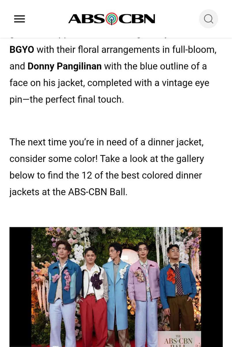 goddaces's tweet photo. #MetroStyleWatch: The Best Colored Men's Looks At The ABS-CBN Ball 2025
BGYO with their floral arrangements in full-bloom.
https://t.co/Y9TgOyXYzS https://t.co/cDY9FiPmTL