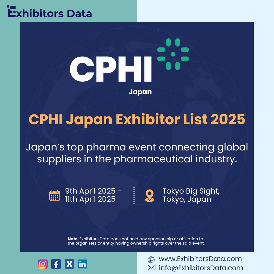 ExhibitorsData's tweet photo. Discover top Pharma &amp; Aviation events this April! Get quality exhibitor data at cost-saving prices at ExhibitorsData – explore the future of your business today. 

Visit: https://t.co/ji4vxjfQa6
Contact: info@exhibitorsdata.com

#ExhibitorsData #aprilevents #pharma #aviation https://t.co/a8QiatDpQi
