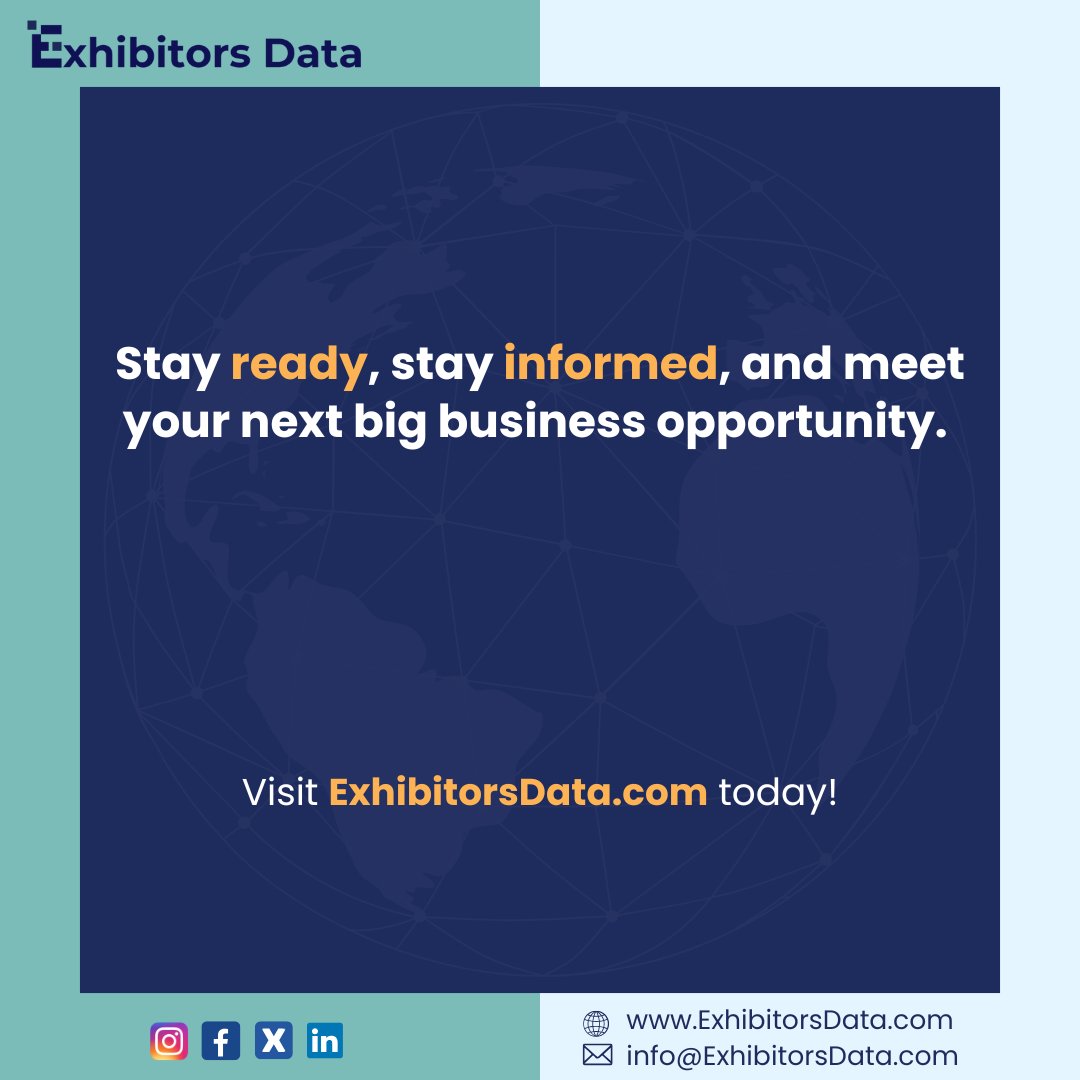 ExhibitorsData's tweet photo. Discover top Pharma &amp; Aviation events this April! Get quality exhibitor data at cost-saving prices at ExhibitorsData – explore the future of your business today. 

Visit: https://t.co/ji4vxjfQa6
Contact: info@exhibitorsdata.com

#ExhibitorsData #aprilevents #pharma #aviation https://t.co/a8QiatDpQi
