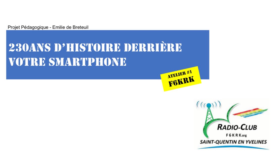 Le radio-club accueillera ce vendredi dans ses locaux des lycéens de <a href="/VilleMontigny78/">Ville de Montigny-le-Bretonneux</a> au travers de 4 ateliers de découverte de l’histoire des télécommunications commerciales et à leur usage amateur aujourd’hui. <a href="/lycee_edb/">Lycée Emilie de Breteuil</a> préparez vous! Décollage imminent pour 230 ans d’histoire