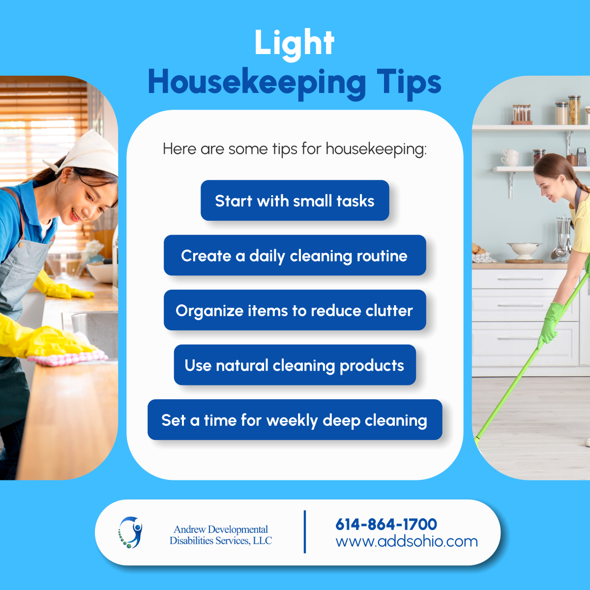 andrewdevdsllc's tweet photo. 🧹 Light housekeeping doesn’t have to be overwhelming! 

Here are some tips to keep your home organized and tidy. 🌟 

Need help with housekeeping? We’ve got you covered! Reach out to us today! 🏡

📞: 614-864-1700
📧: info@addsohio.com
🌐: https://t.co/UKWeZkyZHb

#Housekeeping https://t.co/Og5aT2OCPW