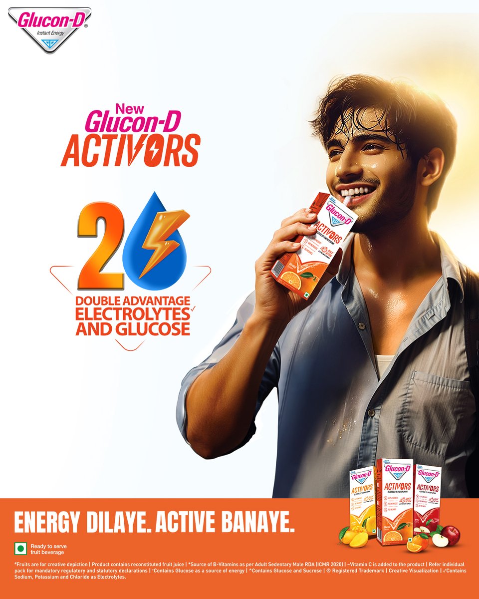 Glucon-D India (@glucondindia) on Twitter photo Grab the Double Advantage of Electrolytes and Glucose! 💧⚡
#GluconD #Activors #DoubleAdvantage #Energy #Electrolytes #EnergyDilayeActiveBanaye Grab the Double Advantage of Electrolytes and Glucose! 💧⚡
#GluconD #Activors #DoubleAdvantage #Energy #Electrolytes #EnergyDilayeActiveBanaye