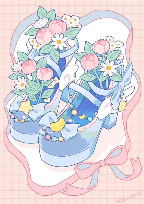 #PortfolioDayパステルカラーでちょっと懐かしいものを描いてます 