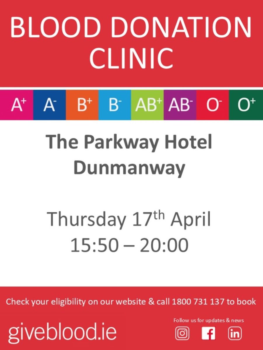 Please give blood. <a href="/sammaguiresGAA/">Sam Maguire GAA Club</a> <a href="/DohenyLadiesGFC/">Doheny Ladies GFC</a>