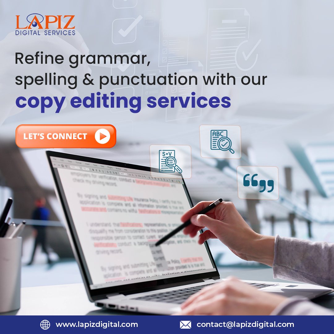 lapizweb's tweet photo. Refine grammar, spelling &amp; punctuation with our #copyeditingservices
Let's connect: https://t.co/caIzBB8L74
#copywriting #editingservices #GrammarCheck #writingtips #ManuscriptEditing #WritingCommunity #languageediting #WritingSupport #EditingAndProofreading #Lapizdigitalservices https://t.co/PhT8p4mvMZ
