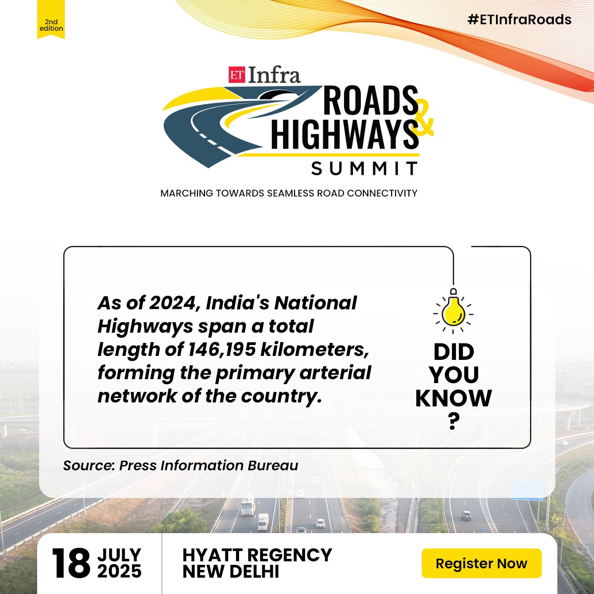 ET_Infra's tweet image. ET Infra Roads &amp;amp; Highways Summit 2025 – Where the Industry Connects!

📅 18th July, 2025
📍 New Delhi

🔗 Register Now: infra.economictimes.indiatimes.com/roads-highways…

#ETInfraRoads #RoadInfrastructure #HighwaysDevelopment #SmartMobility