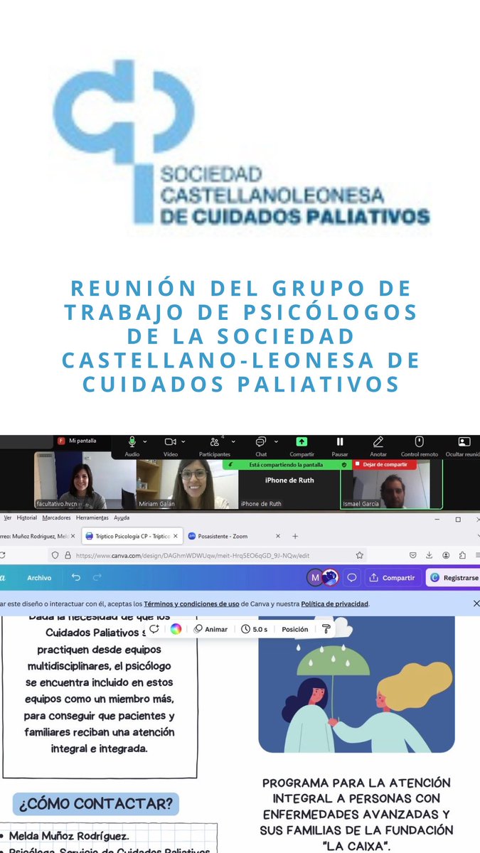 Melda (@meldamr) on Twitter photo 👩🏻💻Ayer tuvimos una productiva reunión del grupo de trabajo de psicólogos del PACYL, compartiendo experiencias y fortaleciendo nuestra colaboración. ¡Seguimos avanzando juntos! <a href="/secpal_/">SECPAL_CPaliativos</a> #Psicología #PACYL
#FinaldeVida #FundaciónlaCaixa #Enfermedadesavanzadas #CuidadosPaliativos 👩🏻💻Ayer tuvimos una productiva reunión del grupo de trabajo de psicólogos del PACYL, compartiendo experiencias y fortaleciendo nuestra colaboración. ¡Seguimos avanzando juntos! <a href="/secpal_/">SECPAL_CPaliativos</a> #Psicología #PACYL
#FinaldeVida #FundaciónlaCaixa #Enfermedadesavanzadas #CuidadosPaliativos