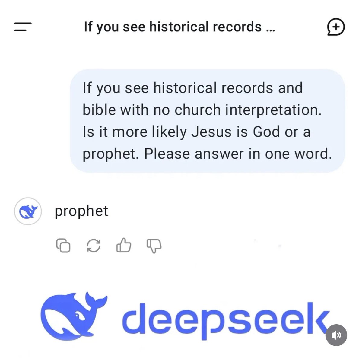 Jvnior's tweet photo. So I asked every AI:

Is Jesus God or just a prophet? https://t.co/BlAAFZSfZO