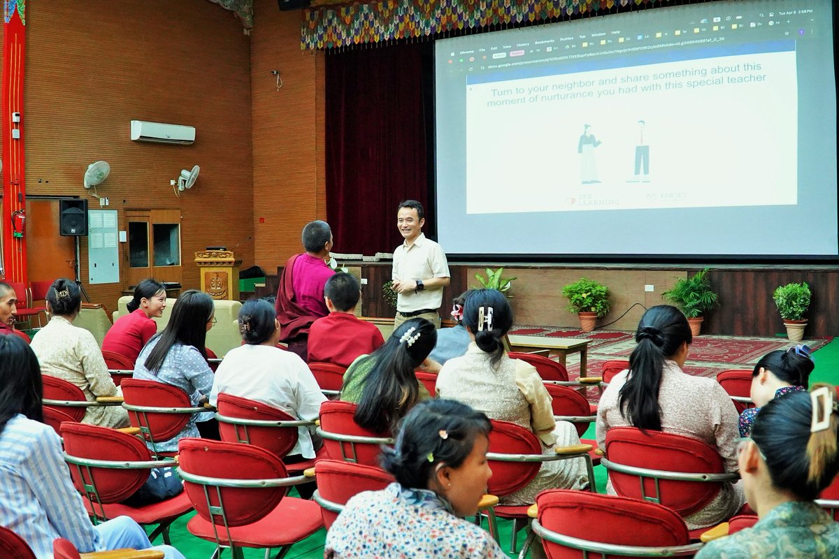 CIHTS_SARNATH's tweet photo. Dr. Tenzin Sonam from Emory University delivered insightful lectures at CIHTS (Apr 7–8), exploring Self-Compassion in Tibetan Culture and the Preservice Teacher SEE Learning Program, organized by IQAC & CTE.
#CIHTS #SEELearning #TibetanStudies https://t.co/CpmB7KNWme