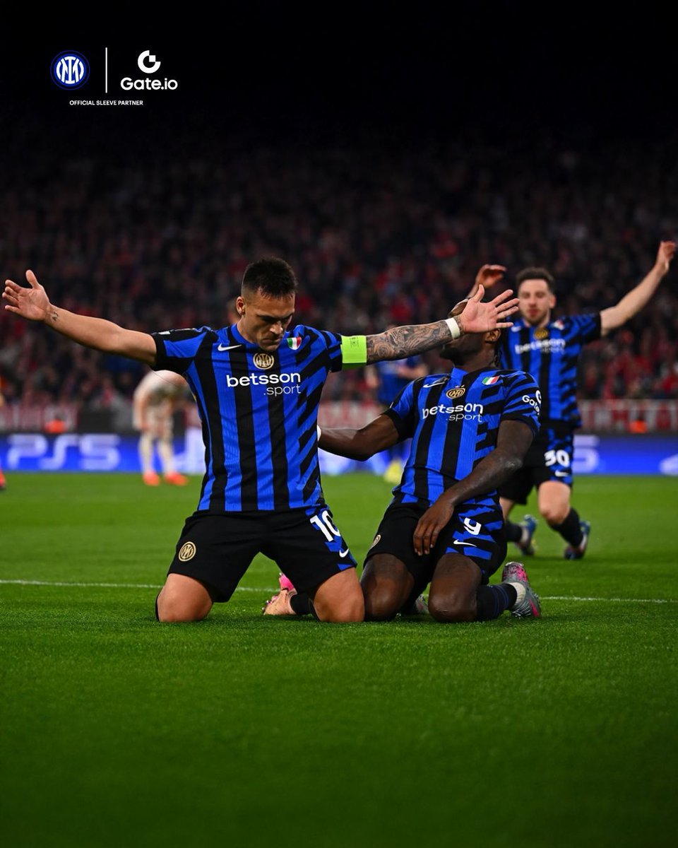 Gate's tweet image. @Inter takes a 2-1 lead over Bayern. Eyes set on the semi-finals!

#GateioInter | #GatewayToChampionships | #ForzaInter