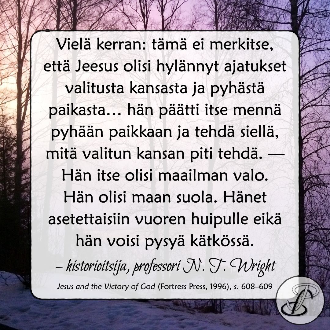 puoluspolku's tweet photo. #historia #teologia #Raamattu #Uusitestamentti #Jeesus #uskottava #juutalaisuus #profeetta #kuningas #messias #uhri #valittu #täyttymys #evankeliumi #kristinusko #apologia #sitaatit #NTWright #OPKO https://t.co/qzGWPJtKQu