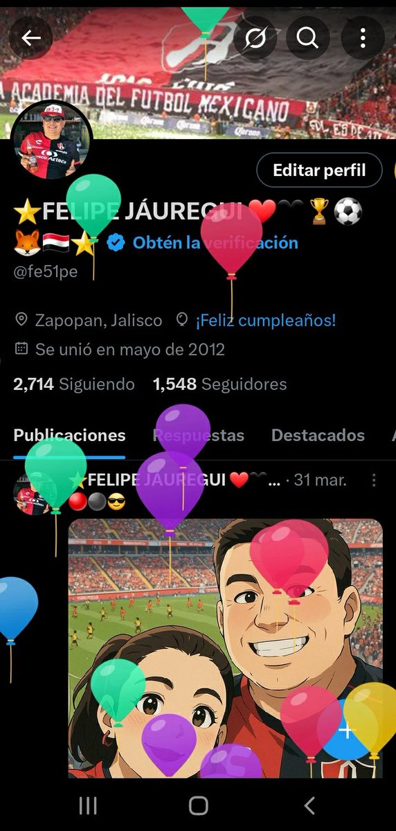 fe51pe's tweet photo. Es hoy , es hoy 🎂🥳🍻🙏🏻😎 Hay globitos en mi Perfil 🔴⚫ https://t.co/42Nl6Z3apB
