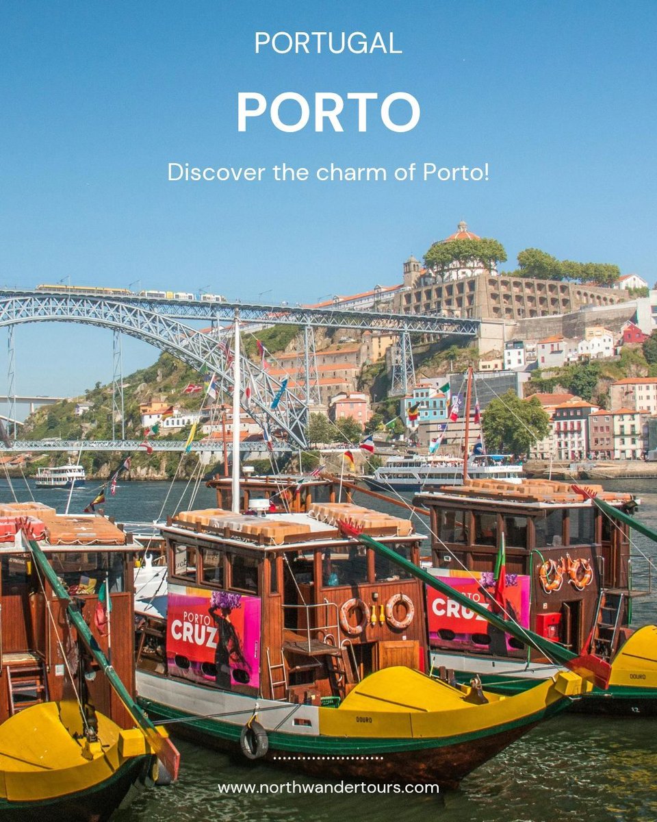 NorthwanderTour's tweet photo. Discover the charm of Porto: experience our guided tours exploring historic streets, riverfront views, and the vibrant culture that makes Porto unique. Book your tour today! https://t.co/gRSQTQtcjK