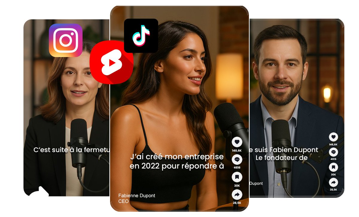 Diginicom's tweet photo. Faites parler votre business. 
Nos #vidéos #interview au format vertical sont conçues pour capter l’attention en quelques secondes et générer de l’engagement sur vos réseaux sociaux : #TikTok, #Reels, #Shorts, #Instagram
👇
https://t.co/35F0nQGWeD
#Diginicom https://t.co/iNqcii9n13