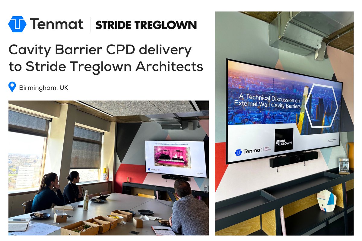 The talented Emily Naylor was busy in the heart of Birmingham last week delivering a CPD to one of our key partners - <a href="/StrideTreglown/">Stride Treglown</a> Architecture and Design Practice.

To book, email emily.naylor@tenmat.com

#cpd #architects #constructionindustry