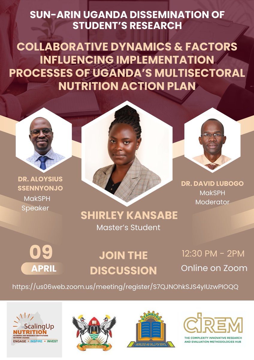 Makerere University School of Public Health (@maksph) on Twitter photo The Scaling Up Nutrition Academia and Research Institutions Network (SUN-ARINU) Uganda <a href="/SUNARINUg/">SUN Academia Network Uganda</a>, a national chapter of the global Scaling Up Nutrition (SUN) Movement, is pleased to invite you to an upcoming research dissemination seminar. This platform unites academia and The Scaling Up Nutrition Academia and Research Institutions Network (SUN-ARINU) Uganda <a href="/SUNARINUg/">SUN Academia Network Uganda</a>, a national chapter of the global Scaling Up Nutrition (SUN) Movement, is pleased to invite you to an upcoming research dissemination seminar. This platform unites academia and