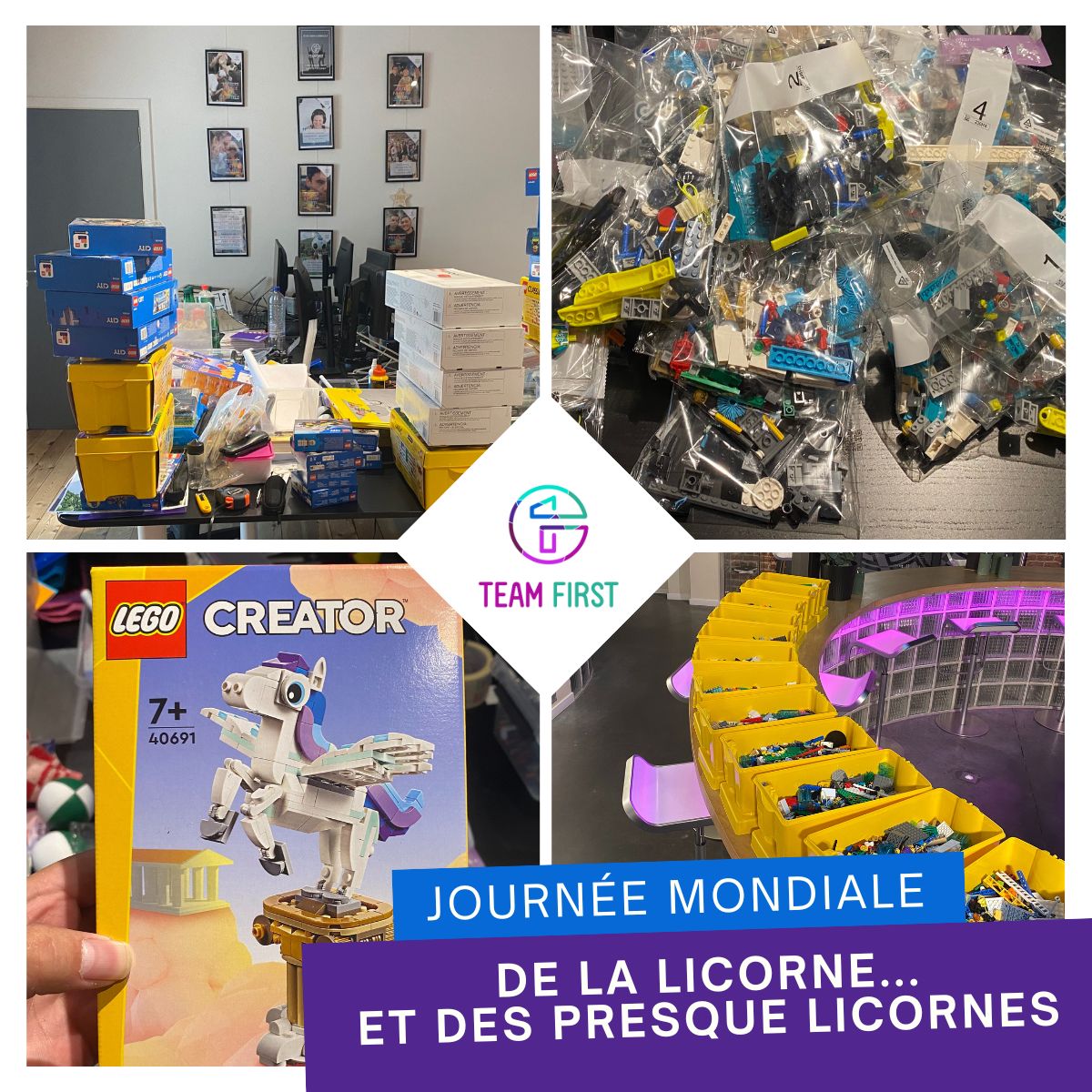 TeamFirstBe's tweet photo. Aujourd’hui, on prépare la Journée mondiale de la licorne…
Et, pour tout vous dire, on a été obligés de craquer sur ce modèle lors de notre dernière commande LEGO. 

Et vous ? Quelle forme aurait votre licorne ?

#JournéeDeLaLicorne #ManagementHumain #TeamFirst https://t.co/eVqFfntwye