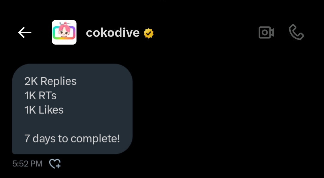 Hi everyone!! I just got my first RT deal from <a href="/cokodive/">cokodive</a>! 🥹

I would be so grateful, and it would truly mean a lot to me if you guys could help me in achieving this goal 💜 Thank you so much in advance!! 🫶

✨ 2k replies
✨ 1k RTs
✨ 1k likes

⏳ 7 days